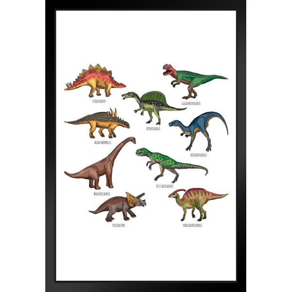 Trinx Different Dinosaurs Types Illustration Dinosaur Poster For Kids
